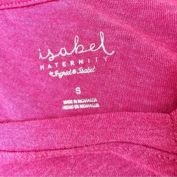 Isabel Maternity Pink V-Neck Short Sleeve Top with Ruched Sides Size S - Picture 4 of 5